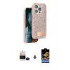 MARSİLYAN™- iPhone 14 Pro Max Kılıf Vadi Klasik Serisi - Siyah Buffer Hayalet Cam Ekran Koruyucu + Bilvis Titan Kamera Lens - SH