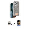 MARSİLYAN™- iPhone 14 Pro Max Kılıf Vadi Klasik Serisi - Siyah Buffer Hayalet Cam Ekran Koruyucu + Bilvis Titan Kamera Lens - GD
