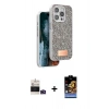 MARSİLYAN™- iPhone 14 Pro Max Kılıf Vadi Klasik Serisi - Siyah Buffer Hayalet Cam Ekran Koruyucu + Bilvis Titan Kamera Lens - DNMR