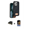 MARSİLYAN™- iPhone 14 Pro Max Kılıf Vadi Klasik Serisi - Siyah Buffer Hayalet Cam Ekran Koruyucu + Raze Metal Kamera Lens - GD