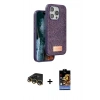 MARSİLYAN™- iPhone 14 Pro Max Kılıf Vadi Klasik Serisi - Siyah Buffer Hayalet Cam Ekran Koruyucu + Raze Metal Kamera Lens - GD