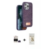 MARSİLYAN™- iPhone 14 Pro Max Kılıf Vadi Klasik Serisi - Siyah Mat Seramik Nano Ekran Koruyucu + Bilvis Titan Kamera Lens - DNMR