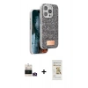 MARSİLYAN™- iPhone 14 Pro Max Kılıf Vadi Klasik Serisi - Siyah Mat Seramik Nano Ekran Koruyucu + Bilvis Titan Kamera Lens - GD
