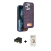 MARSİLYAN™- iPhone 14 Pro Max Kılıf Vadi Klasik Serisi - Siyah Mat Seramik Nano Ekran Koruyucu + Raze Metal Kamera Lens - GD