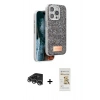 MARSİLYAN™- iPhone 14 Pro Max Kılıf Vadi Klasik Serisi - Siyah Mat Seramik Nano Ekran Koruyucu + Raze Metal Kamera Lens - GS