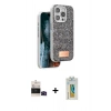 MARSİLYAN™- iPhone 14 Pro Max Kılıf Vadi Klasik Serisi - Siyah Polymer Nano Ekran Koruyucu + Bilvis Titan Kamera Lens - SH