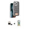 MARSİLYAN™- iPhone 14 Pro Max Kılıf Vadi Klasik Serisi - Siyah Polymer Nano Ekran Koruyucu + Bilvis Titan Kamera Lens - GD