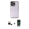 MARSİLYAN™- iPhone 14 Pro Max Kılıf Vadi Minimal - Şeffaf 360 Full Body Arka Koruyucu + Bilvis Titan Kamera Lens - DNMR