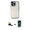 MARSİLYAN™- iPhone 14 Pro Max Kılıf Vadi Minimal - Şeffaf 360 Full Body Arka Koruyucu + Bilvis Titan Kamera Lens - DNMR