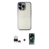 MARSİLYAN™- iPhone 14 Pro Max Kılıf Vadi Minimal - Şeffaf 360 Full Body Arka Koruyucu + Bilvis Titan Kamera Lens - GD