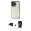 MARSİLYAN™- iPhone 14 Pro Max Kılıf Vadi Minimal - Şeffaf 360 Full Body Arka Koruyucu + Raze Metal Kamera Lens - GD