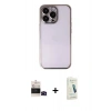 MARSİLYAN™- iPhone 14 Pro Max Kılıf Vadi Minimal - Şeffaf Pasifik Cam Ekran Koruyucu + Bilvis Titan Kamera Lens - SH