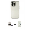 MARSİLYAN™- iPhone 14 Pro Max Kılıf Vadi Minimal - Şeffaf Pasifik Cam Ekran Koruyucu + Gümüş Bilvis Titan Kamera Lens