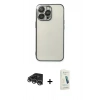 MARSİLYAN™- iPhone 14 Pro Max Kılıf Vadi Minimal - Şeffaf Pasifik Cam Ekran Koruyucu + Raze Metal Kamera Lens - GS