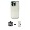 MARSİLYAN™- iPhone 14 Pro Max Kılıf Vadi Minimal - Şeffaf Pasifik Cam Ekran Koruyucu + PVD Metal Kamera Lens - TU