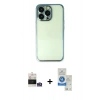 MARSİLYAN™- iPhone 14 Pro Max Kılıf Vadi Minimal - Şeffaf Royal Nano Ekran Koruyucu + Bilvis Titan Kamera Lens - GS