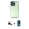 MARSİLYAN™- iPhone 14 Pro Max Kılıf Vadi Minimal - Siyah 18D Cam Ekran Koruyucu + Bilvis Titan Kamera Lens - DNMR