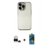 MARSİLYAN™- iPhone 14 Pro Max Kılıf Vadi Minimal - Siyah 18D Cam Ekran Koruyucu + Bilvis Titan Kamera Lens - DNMR