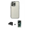 MARSİLYAN™- iPhone 14 Pro Max Kılıf Vadi Minimal - Siyah 360 Mat Full Body Arka Koruyucu + Raze Metal Kamera Lens - GS