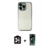MARSİLYAN™- iPhone 14 Pro Max Kılıf Vadi Minimal - Siyah 360 Mat Full Body Arka Koruyucu + PVD Metal Kamera Lens - TU
