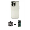 MARSİLYAN™- iPhone 14 Pro Max Kılıf Vadi Minimal - Siyah 360 Mat Full Body Arka Koruyucu + PVD Metal Kamera Lens - TU