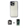 MARSİLYAN™- iPhone 14 Pro Max Kılıf Vadi Minimal - Siyah 360 Mat Full Body Arka Koruyucu + PVD Metal Kamera Lens - TU
