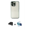 MARSİLYAN™- iPhone 14 Pro Max Kılıf Vadi Minimal - Siyah 3D Antistatik Cam Ekran Koruyucu + Raze Metal Kamera Lens - GS
