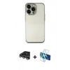 MARSİLYAN™- iPhone 14 Pro Max Kılıf Vadi Minimal - Siyah 3D Antistatik Cam Ekran Koruyucu + Raze Metal Kamera Lens - GS
