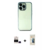 MARSİLYAN™- iPhone 14 Pro Max Kılıf Vadi Minimal - Siyah 6D Mat Seramik Hayalet Nano Ekran Koruyucu + Derin Mor Bilvis Titan Kamera Lens
