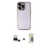 MARSİLYAN™- iPhone 14 Pro Max Kılıf Vadi Minimal - Siyah 6D Mat Seramik Hayalet Nano Ekran Koruyucu + Derin Mor Bilvis Titan Kamera Lens