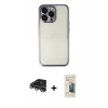MARSİLYAN™- iPhone 14 Pro Max Kılıf Vadi Minimal - Siyah 6D Mat Seramik Hayalet Nano Ekran Koruyucu + Raze Metal Kamera Lens - GS