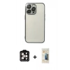 MARSİLYAN™- iPhone 14 Pro Max Kılıf Vadi Minimal - Siyah 6D Mat Seramik Hayalet Nano Ekran Koruyucu + PVD Metal Kamera Lens - TU