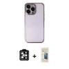MARSİLYAN™- iPhone 14 Pro Max Kılıf Vadi Minimal - Siyah 6D Mat Seramik Hayalet Nano Ekran Koruyucu + PVD Metal Kamera Lens - TU