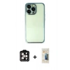 MARSİLYAN™- iPhone 14 Pro Max Kılıf Vadi Minimal - Siyah 6D Mat Seramik Hayalet Nano Ekran Koruyucu + PVD Metal Kamera Lens - TU