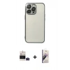 MARSİLYAN™- iPhone 14 Pro Max Kılıf Vadi Minimal - Siyah Bilvis 3D Mat Cam Ekran Koruyucu + Bilvis Titan Kamera Lens - DNMR