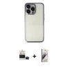MARSİLYAN™- iPhone 14 Pro Max Kılıf Vadi Minimal - Siyah Bilvis 3D Mat Cam Ekran Koruyucu + Bilvis Titan Kamera Lens - SH