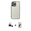 MARSİLYAN™- iPhone 14 Pro Max Kılıf Vadi Minimal - Siyah Bilvis 3D Mat Cam Ekran Koruyucu + Bilvis Titan Kamera Lens - SH