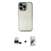 MARSİLYAN™- iPhone 14 Pro Max Kılıf Vadi Minimal - Siyah Bilvis 3D Mat Cam Ekran Koruyucu + Bilvis Titan Kamera Lens - SH