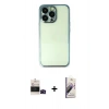 MARSİLYAN™- iPhone 14 Pro Max Kılıf Vadi Minimal - Siyah Bilvis 3D Mat Cam Ekran Koruyucu + Bilvis Titan Kamera Lens - SH