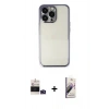 MARSİLYAN™- iPhone 14 Pro Max Kılıf Vadi Minimal - Siyah Bilvis 3D Mat Cam Ekran Koruyucu + Bilvis Titan Kamera Lens - DNMR