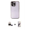 MARSİLYAN™- iPhone 14 Pro Max Kılıf Vadi Minimal - Siyah Bilvis 3D Mat Cam Ekran Koruyucu + Bilvis Titan Kamera Lens - SH