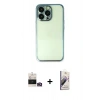 MARSİLYAN™- iPhone 14 Pro Max Kılıf Vadi Minimal - Siyah Bilvis 3D Mat Cam Ekran Koruyucu + Bilvis Titan Kamera Lens - GD