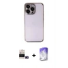 MARSİLYAN™- iPhone 14 Pro Max Kılıf Vadi Minimal - Siyah Bilvis 5in1 3D Magic Cam Ekran Koruyucu + Bilvis Titan Kamera Lens - DNMR