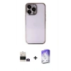 MARSİLYAN™- iPhone 14 Pro Max Kılıf Vadi Minimal - Siyah Bilvis 5in1 3D Magic Cam Ekran Koruyucu + Bilvis Titan Kamera Lens - GD