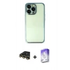 MARSİLYAN™- iPhone 14 Pro Max Kılıf Vadi Minimal - Siyah Bilvis 5in1 3D Magic Cam Ekran Koruyucu + Raze Metal Kamera Lens - GD