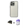 MARSİLYAN™- iPhone 14 Pro Max Kılıf Vadi Minimal - Siyah Bilvis 5in1 3D Magic Cam Ekran Koruyucu + Raze Metal Kamera Lens - GD