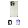 MARSİLYAN™- iPhone 14 Pro Max Kılıf Vadi Minimal - Siyah Bilvis 5in1 3D Magic Cam Ekran Koruyucu + PVD Metal Kamera Lens - TU