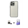 MARSİLYAN™- iPhone 14 Pro Max Kılıf Vadi Minimal - Siyah Bilvis 5in1 5D Magic Hayalet Cam Ekran Koruyucu + Bilvis Titan Kamera Lens - GD