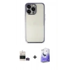 MARSİLYAN™- iPhone 14 Pro Max Kılıf Vadi Minimal - Siyah Bilvis 5in1 5D Magic Hayalet Cam Ekran Koruyucu + Bilvis Titan Kamera Lens - GD