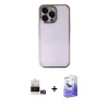 MARSİLYAN™- iPhone 14 Pro Max Kılıf Vadi Minimal - Siyah Bilvis 5in1 5D Magic Hayalet Cam Ekran Koruyucu + Bilvis Titan Kamera Lens - GD